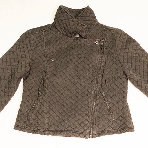 MARRAKECH - Black Quilted Moto Jacket - Full Zip - Size XS Womens - Picture 3 of 15